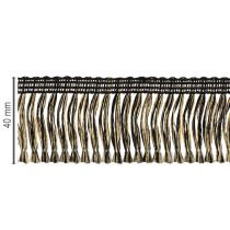 Artikel Svart och guldfransad kant 4 cm x 25 m - Perfekt för kransdekoration, sorgband och vintageaccessoarer
