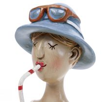 Artikel Kvinnlig Byst Cocktail Blå Vit Dekorativa figurer H10,5cm 2st