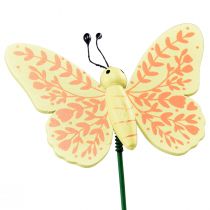 Artikel Vårdekoration blompluggar trä dekorativa fjärilar 24,5cm 16st
