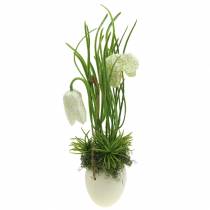 Fritilaria i äggskalet för att hänga konstgjord grön, vit 25cm