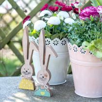 Artikel Glad kanin dekoration, vår, påskhare par, trä dekoration att sätta H19cm 6st