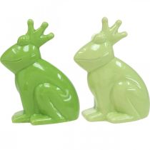 Artikel Keramisk groddekorationsfigur, grodprins sommardekoration 10,5×5,5×7cm 4st