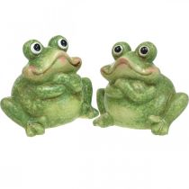 Keramiskt grodpar, keramiskt grodpar, sommardekoration 14cm 2st
