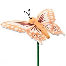 Artikel Blomplugg trä dekorativa fjärilar på pinne 23cm 16st