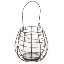 Artikel Trädgårdslykta med ljushållare i glas, svart, Ø20 cm, H18,5 cm
