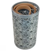 Artikel Trädgårdslykta i metall Lykthandtag Grå H30,5/25 cm Set om 2