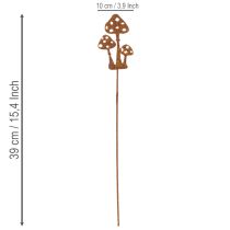Artikel Trädgårdspåke, väderbitet stål, dekorativ påke för flugsvamp, 10 cm, 6 stycken