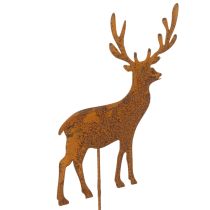 Artikel Trädgårdspåke, väderbitet stål, hjort, stjärna, gran, H14/20, 3 stycken