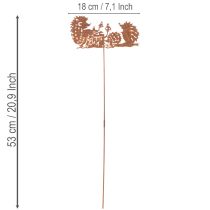 Artikel Trädgårdspåle med igelkottsmotiv i rostdekoration för sommar och höst 53 cm