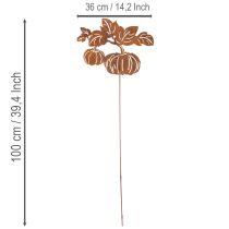 Artikel Trädgårdspåle med pumpamotiv, metalldekoration, rostfri yta, 100 cm
