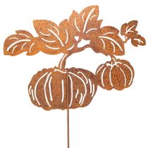 Artikel Trädgårdspåle med pumpamotiv, metalldekoration, rostfri yta, 100 cm
