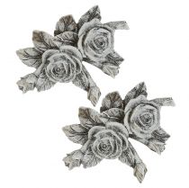 Rose för gravsmycken Polyresin 10cm x 8cm 6st