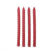 Artikel Vridna ljus spiralljus rosa Ø1,4cm H18cm 4st