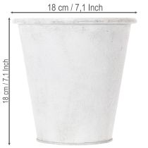 Artikel Prydnadsväxter, metallkruka, vit, Ø18,5 cm, H18 cm