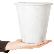 Artikel Prydnadsväxter, metallkruka, vit, Ø18,5 cm, H18 cm
