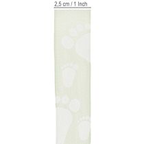 Artikel Presentband babyfötter dekoration dopgrön 25mm 16m