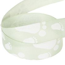 Artikel Presentband babyfötter dekoration dop grönt 25mm 16m