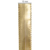 Artikel Guldfärgat presentband med trådkant, 15 mm brett, 25 m långt