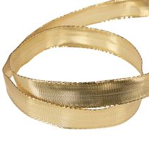 Artikel Guldfärgat presentband med trådkant, 15 mm brett, 25 m långt