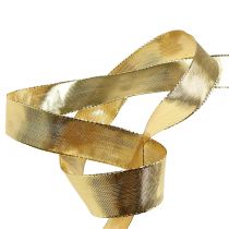 Guld presentband med trådkanten 25m