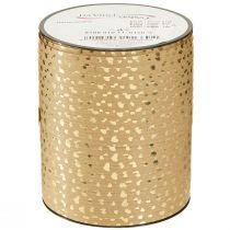 Artikel Presentband curlingband med hjärtan guldbrun 10mm 100m