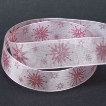 Artikel Presentband stjärnor Julband rosa 25mm 20m