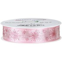 Artikel Presentband stjärnor Julband rosa 25mm 20m
