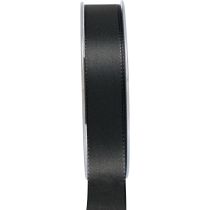Artikel Presentband svart sorgeblommigt dekorband 25mm 50m