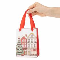 Artikel Julklappspåse med hus och julgran 16 cm 2 st