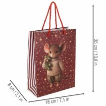 Artikel Presentpåse med musmotiv och stjärnor till jul, 24 cm, 2 stycken
