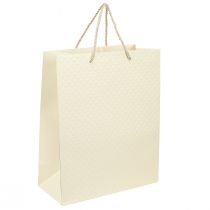 Artikel Presentpåse papper presentpåse kräm 26×12×32cm 1 st