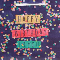 Artikel Presentpåse födelsedag “Happy Birthday” papper 18×10×23cm 2st