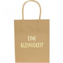 Presentpåsar natur &quot;A little something&quot; papper 20×11×25cm 6st