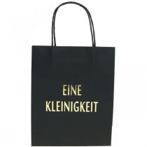 Presentpåsar papper &quot;A little something&quot; svart 20×11×25cm 6st