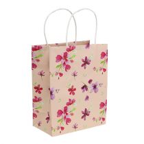 Presentpåsar med blommor 20 cm x 11 cm x 25 cm 6 st
