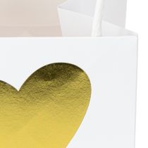 Artikel Presentpåsar med handtag vitguld papper 8,5×8,5×8cm 12 st