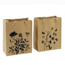 Artikel Presentpåsar med handtag papper natursvart 12×15cm 6 st