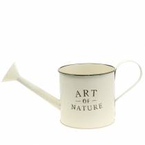 Artikel Vintage blomkruka/vattenkanna, zink, krämfärgad, dekorativ behållare, Ø16,5 cm