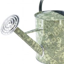 Artikel Vattenkanna för plantering dekoration gröna silverblommor Ø18cm