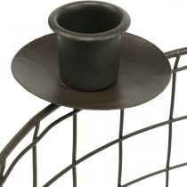 Trådkorg dekorativ metallkorg ljushållare brun Ø31,5cm