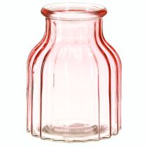 Artikel Blomvas i glas retro rosa tonad Ø11cm H14,5cm 2st