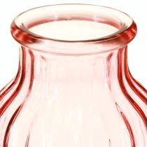 Artikel Blomvas i glas retro rosa tonad Ø11cm H14,5cm 2st