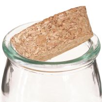 Artikel Glasdekoration med Kork Vintage Klar Natur Ø7cm H8cm 6 st