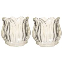 Artikel Värmeljushållare i glas tulpan värmeljus glas klar Ø7cm H7cm 2st