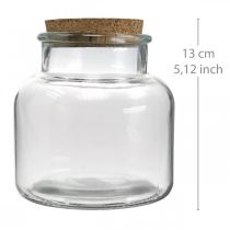 Glas med korklock glasdekor och kork klar Ø12cm H12,5cm
