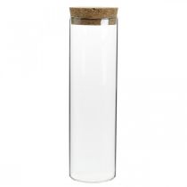 Glas med korklock Glascylinder med kork Klar Ø6cm H21cm