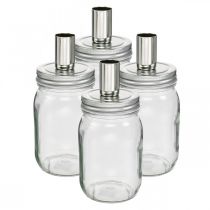 Artikel Dekorglas med ljusstake ljusdekoration Ø8cm H17,5cm 4 st