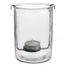 Artikel Lyktglas med värmeljushållare svart metall Ø13,5×H20cm