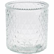 Artikel Dekorativ glas diamant glasvas klar blomvas 2st