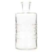 Artikel Glasflaska med mönster, cylindrisk, klar, dekorativ vas, 15 cm, 6 stycken